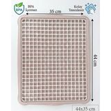 Mikasso Tezgah Üstü Bulaşık Süzmatik 44X35 cm Kurutma Matı Tabak Bardak Süzgeci Mavi Plastik Pembe