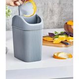 Mikasso Tezgah Üstü Çöp Kovası - Tuvalet Banyo Mutfak Masaüstü Düzenleyici 2.5 Litre Plastik Gri Banyo - Çok Renkli