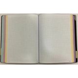Mikasso The Book Pastel 20X28 296 Yaprak 4 Bölmeli Sert Kapak Ciltli Defter (3484) Kareli Pastel Gri Sert Dü - Çok Renkli