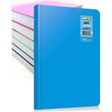 Mikasso The Book Pastel 20X28 400 Yaprak 4 Bölmeli Sert Kapak Ciltli Defter (3485) Çizgili Mavi Sert Düz Çiz - Çok Renkli