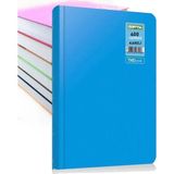 Mikasso The Book Pastel 20X28 400 Yaprak 4 Bölmeli Sert Kapak Ciltli Defter (3486) Kareli Açık Mavi Sert Düz - Çok Renkli