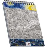Mikasso The Starry Night, Van Gogh 1889, A4 Eskiz Defter I, Çizgisiz, 100 Sayfa, 100 Gram, Beyaz Renk Karton - Çok Renkli