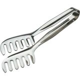 Mikasso Tırnaklı Makarna ve Salata Maşası Paslanmaz Çelik 22 cm Çelik Gümüş