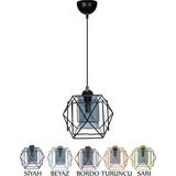 Mikasso Titan Siyah Tekli Avize Füme Camlı Metal 1 E27 Siyah Salon / Oturma Odası - Çok Renkli