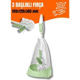 Mikasso Titiz Softon Tuvalet Klozet Fırçası Seti | Yeşil | Kaymaz Tabanlı TP-336 Plastik Yeşil - Çok Renkli