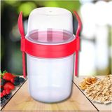 Mikasso Titiz Take'n Go Büyük Boy Müsli Kabı 1100 ml AP-9453 Plastik Kırmızı