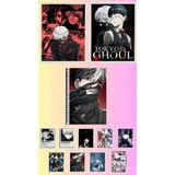 Mikasso Tokyo Ghoul Poster A3 ,2 Adet Defter A4 1ADET , Fotokart 9 Adet Sert Spiralli Çizgili 72 Yaprak Büyü - Çok Renkli