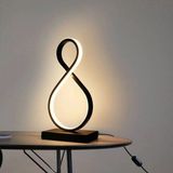 Mikasso Tokyo Modern Tasarım Siyah Renk Beyaz LED Işıklı LED Masa Lambası - Abajur - Gece Lambası Metal Siya - Çok Renkli