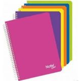 Mikasso Trend 60 Yaprak Kareli A5 Pvc Yumuşak Kapak Spiralli Defter Yumuşak Spiralli Kareli Belirtilmemiş Ka - Çok Renkli