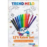 Mikasso Trend Melo 12’li Keçeli Kalem Seti – Çocuklar Için Canlı Renkler Boyama Kalemi Çok Renkli Tehlikeli