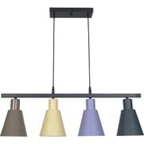 Mikasso Trend Modern Metal Sıvama Mix B Kahve Sarkıt Cafe -Yemek Masası Üstü -Salon 4 Lü Avize Metal E27 Çok - Çok Renkli