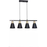 Mikasso Trend Modern Tasarım Siyah Renk Eskitme Duylu Cafe -Yemek Masası Üstü - Salon - Mutfak 4 Lü Avize Me - Çok Renkli