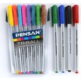 Mikasso Triball 1mm 12 Tam Renk Tükenmez Kalem Set Kırmızı - Çok Renkli