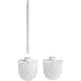 Mikasso Tronnan 2 Adet Saplı Fırça Başlığı 8x8 cm 2'li Set Yedek Tuvalet Fırçası Başlığı Beyaz Plastik Beyaz - Çok Renkli