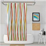 Mikasso Tropik Polyester Kumaş Geometrik Desen Gri Banyo Perdesi Yerli Üretim Duş Perdesi Gri - Çok Renkli