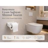 Mikasso Tua Shop Beyaz Lamalı Tuvalet Kağıtlığı, Wc Kağıt Askılığı, Hem Yapışkanlı Hem Vidalı Montajlı, Açık - Çok Renkli