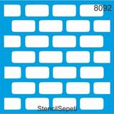 Mikasso Tuğla Deseni Stencil Şablon ST8092 30X30 cm - Çok Renkli