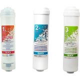 Mikasso Tüm Kapalı Kasa Reverse Osmosis Cihazları ile Uyumlu Inline 3 Lü Ön Filtre Seti Filtre Set - Çok Renkli
