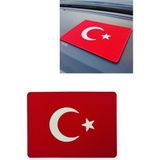 Mikasso Türk Bayrak'lı Araç Içi Torpido Kaymaz Ped | Oto Telefon Tutucu Kaydırmaz Torpido Üstü Ped - Çok Renkli