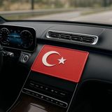 Mikasso Türk Bayraklı Kaymaz Torpido Pedi - Bayraklı Kaydırmaz Ped - Türk Bayaraklı Ped - Çok Renkli