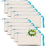 Mikasso Turkuaz Fermuarlı Kalemlik 21X10 cm (10 Adet) Tekstil Çok Renkli