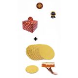 Mikasso turta Gold Mendil Pasta Altlığı (kalın) 24 cm + orta boy pasta kutusu 1 adet gold 24,5 x 19 Tekli P