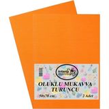 Mikasso Turuncu Oluklu Mukavva 50X70 2 Adet Oluklu Mukavva Turuncu Renkli 50*70 2 Adet - Çok Renkli