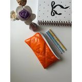 Mikasso Turuncu Su Geçirmez Kapitone Dikdörtgen Kalem Kutusu Kalemlik Astarlıdır Yıkanabilir 21-11CM Tekstil - Çok Renkli
