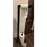 Mikasso Tuvalet Kağıtlığı,yedekli Kağıtlık,banyo Wc Ayaklı Kağıtlık Metal Siyah - Çok Renkli
