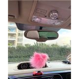 Mikasso Tüy Pembe Dikiz Ayna Süsü Pembe Ponpon Tüy Pembe Oto Süs Dikiz Süs - Çok Renkli