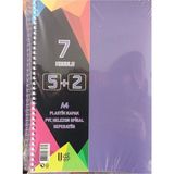 Mikasso U-Deep A4 Büyük Boy 175 Yaprak Ayraçlı Spiralli Plastik Kapaklı 5 Kareli + 2 Çizgili Defter Sert Spi - Çok Renkli