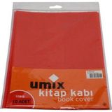 Mikasso U1915 Kitap Kabı 10'lu Paket Kırmızı Karton Düz Renkli 50 Yaprak Orta Boy Kırmızı Okul Defterleri B5 - Çok Renkli