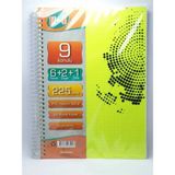 Mikasso U4 6+2+1 Bölümlü 225 Yaprak A4 Sipralli Ayraçlı Defter 6 Kareli 2 Çizgili 1 Çizgisiz Çoklu Defter Se - Çok Renkli