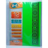 Mikasso U4 8+4 Bölümlü 300 Yaprak A4 Sipralli Ayraçlı Defter 8 Kareli 4 Çizgili Çoklu Defter Karton Spiralli - Çok Renkli