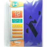 Mikasso U4 9 3 Bölümlü 300 Yaprak A4 Sipralli Ayraçlı Defter 10 Kareli 2 Çizgili Çoklu Defter Sert Spiralli - Çok Renkli