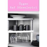 Mikasso Üçgen Plastik Raf Düzenleyici Raf Yükseltici Dolap Içi Organizer ( E-49 ) Plastik Gri