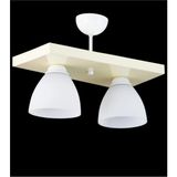 Mikasso Üçlü Dikdörtgen Krem Spor Model Modern Avize Metal 2 E27 Bej Salon / Oturma Odası - Çok Renkli