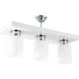 Mikasso Üçlü Modern Spor Model Dikdörtgen Tepsi Beyaz Avize Metal 3 E27 Beyaz Salon / Oturma Odası - Çok Renkli