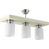 Mikasso Üçlü Modern Spor Model Dikdörtgen Tepsi Krem Avize Metal 3 E27 Beyaz Salon / Oturma Odası - Çok Renkli