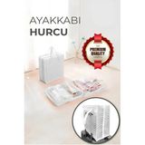 Mikasso Ultra Lüx 6 Bölmeli Desenli Ayakkabı Hurcu Seyahat Tipi Valiz Üstü Hurç (35X22X40) Kumaş Gri Tr