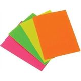 Mikasso Umur- 50*70 Fosforlu Fon Karton 10 Adet 5 Renk 2-Şer Adet Karton Düz Renkli Orta Boy Mavi Not Defter - Çok Renkli