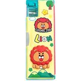 Mikasso Unick Color Animals Desenli Çift Taraflı Fonksiyonlu Plastik Kalemlik 8430 Plastik Turkuaz - Çok Renkli