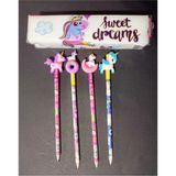 Mikasso Unicorn Başlıklı Kurşun Kalem ve Kalem Kutusu Set Turuncu - Çok Renkli