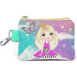 Mikasso Unicorn ve Kız Bozuk Para Çantası - Kız Çocuk Tekstil Pembe - Çok Renkli