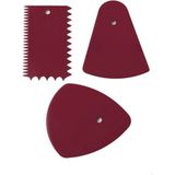 Mikasso Unisex Bordo Hamur Kesici Kazıyıcı Dekoratör 3'lü Plastik