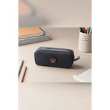 Mikasso Unisex Gri Kalemlik, Çift Gözlü Kalem Kutusu, Ayıcık Logolu, 20X10X5CM Tekstil Gri - Çok Renkli