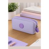 Mikasso Unisex Lila Kalemlik, Tek Gözlü Kalem Kutusu, 20X10X3CM Tekstil Pembe - Çok Renkli
