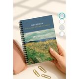 Mikasso Van Gogh A5 Spiralli Çizgili Okul Defteri, 50 Yaprak 100 Sayfa, Karton Kapak Not Defteri, Flowers Ka - Çok Renkli