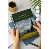 Mikasso Van Gogh Kalın Kapaklı Çizgisiz Defter, A5 Boyutunda 80 Yaprak 160 Sayfa, Çizgisiz Defter Sert Spira - Çok Renkli