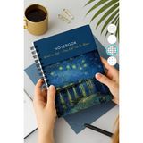 Mikasso Van Gogh Kalın Kapaklı Kareli Defter, A5 Boyutunda 80 Yaprak 160 Sayfa, Kareli Defter Sert Spiralli - Çok Renkli